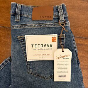 Tecovas Men's Slim Cut Premium Jeans 32 x 34 Medium Blue NWT